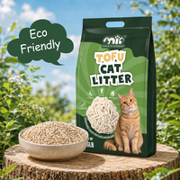 Litière pour chat B2B en tofu, à base végétale, sans poussière, agglomérante, options parfumées et non parfumées, 6L 10L, prête pour l'étiquetage privé