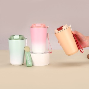 450ml Gradient <b>Stainless</b> <b>Steel</b> Vacuum Insulated Tumbler <b>with</b> <b>Straw</b> Handle and Rope Dual-Use Gift <b>Cup</b> - Product Image 2