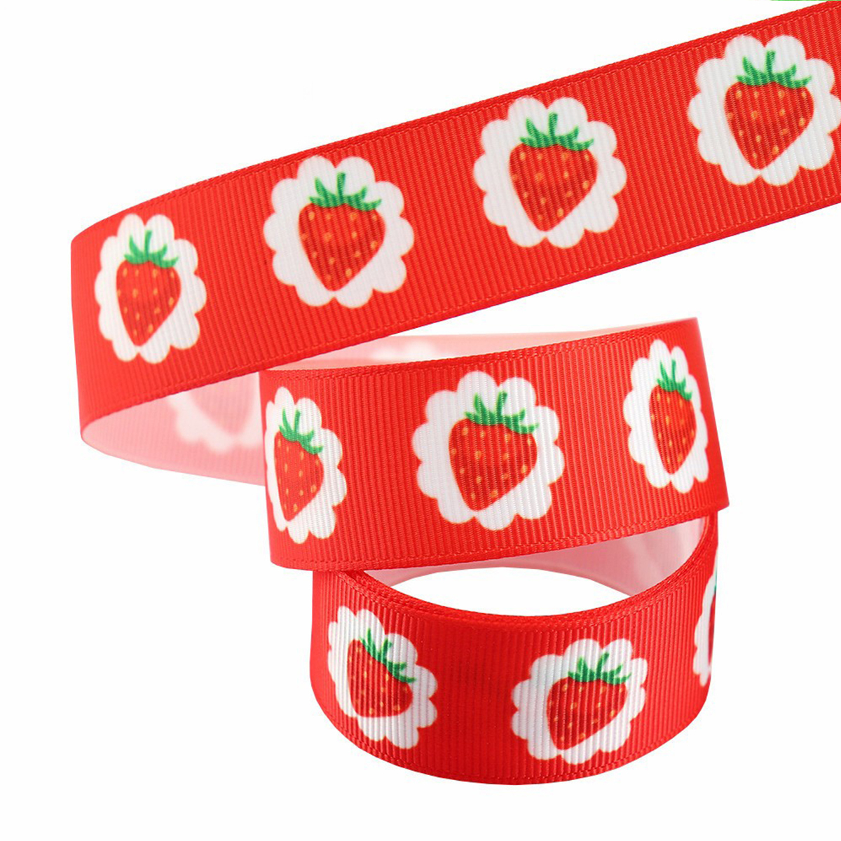 Fraise (avec pétoncle blanc)-Rouge-2,5 cm*10 mètres