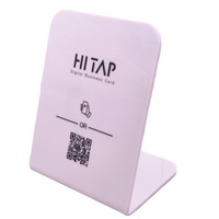 Support de carte NFC en acrylique personnalisé en forme de L, étanche, avec code QR unique et encodage NFC pour le contrôle d'accès et les réseaux sociaux modernes
