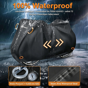 Housse de vélo robuste et imperméable en tissu Oxford 600D, résistante aux déchirures, avec attache de remorquage, <span class=keywords><strong>pour</strong></span> porte-vélos arrière <span class=keywords><strong>2</strong></span> places et corde de sécurité de 6 m - Product Image 5