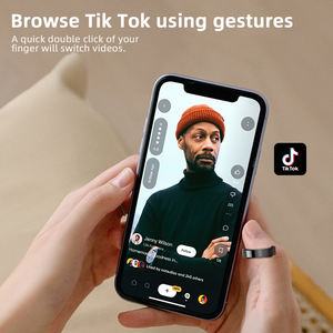 Iprliving Smart Ring con controllo App telecomando per il Fitness e il monitoraggio della frequenza cardiaca Touch Screen di illuminazione in acciaio custodia in ceramica - Product Image 4