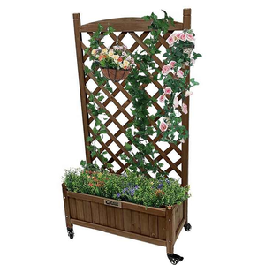 Reticolo a traliccio diamantato Mobile <span class=keywords><strong>esterno</strong></span> <span class=keywords><strong>da</strong></span> giardino rialzato in legno fioriera per piante rampicanti per matrimoni - Product Image 4