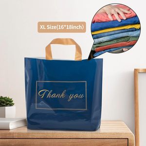 Bolsa de Plástico para Compras con Asa, Azul, 16x18 Pulgadas, para Uso Comercial y Minorista, Paquete de 60 Bolsas OPP - Product Image 2
