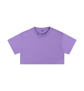 T-shirt court pour femme RUICHI personnalisable, en coton 210GSM, couleur unie, coupe ajustée, style Spice Girl, manches courtes - Product Image 4