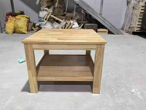 Table basse en bois moderne avec étagère de rangement, design minimaliste, meubles de salon, base en bois massif - Product Image 4