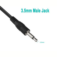 Colokan laki-laki 3.5mm ke kawat terbuka TS 2 tiang Mono 1/8 "3.5mm kabel Audio