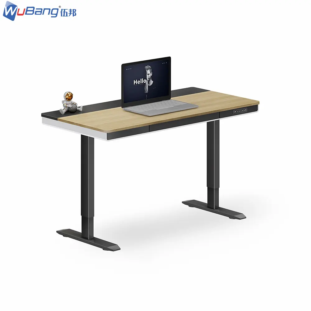 Multi Functional Scratch Proof Control Room Furniture Push Button Type Lifting Electric Stand Up Adjustable Desk For Office Home