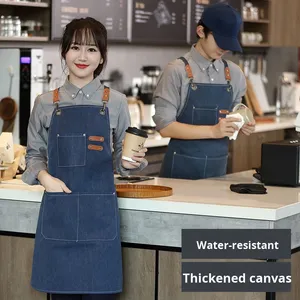 Thickened Waterproof Canvas Unisex Bartender Uniform Apron with Custom Logo OEM/ODM Available In-Stock for Coffee <b>Bars</b> - Product Image 3