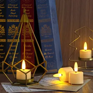 12pcs/set Adjustable Brightness Rechargeable Candles LED Votive Tea Lights For Festive Home Decor