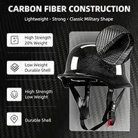 Casque Demi-Coque en Fibre de Carbone - Design Cyberpunk pour Moto Urbaine, Tissage Carbone 12K, Certifié 3C, Léger, Ouvert