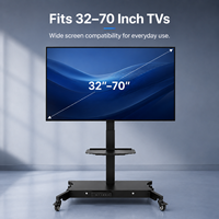 Soporte de TV Motorizado Giratorio Compatible con Pantallas LCD/LED Planas/Curvas de 32-70 Pulgadas, con Ruedas para el Hogar y el Dormitorio