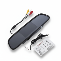Sistema de Cámara de Aparcamiento con Visión Nocturna e Infrarrojos para Automóvil, Impermeable, de 4.3 Pulgadas, con Cámara de Reversa y Espejo Retrovisor