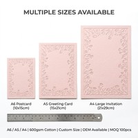 Tarjeta postal de regalo personalizada de alta gama, invitación de boda con letras impresas en relieve, papel de algodón de 600 g/m², OEM