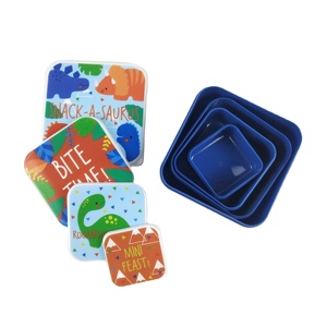 4Pcs Nested Square Plastic Food Storage Container Set With Lid Candy Box