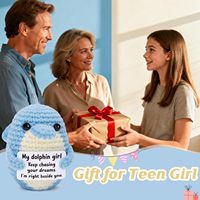 Grensoverschrijdende pluche gebreide dolfijnpop in schattige stijl - emotioneel ondersteunend cadeau bureaudecoratie
