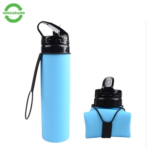Bouteilles d'eau pliables en silicone sans BPA personnalisées pour le sport, avec logo sur mesure, vente en gros - Product Image 3