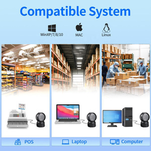YJFIRST Lecteur de codes-barres 2D de bureau filaire USB, lecteur de codes QR, scanner de codes de prix pour supermarchés, magasins, systèmes de point de vente - Product Image 3