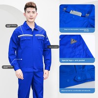 Combinaison de travail pour homme en coton antistatique à manches longues pour l'été, bandes réfléchissantes, uniforme de protection du travail, modèle BM-20604, fabriqué en Chine