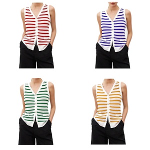 Fabricant de pulls <span class=keywords><strong>sans</strong></span> manches cardigan en maille grande taille à <span class=keywords><strong>col</strong></span> en <span class=keywords><strong>V</strong></span> <span class=keywords><strong>pour</strong></span> femmes sur mesure - Product Image 2