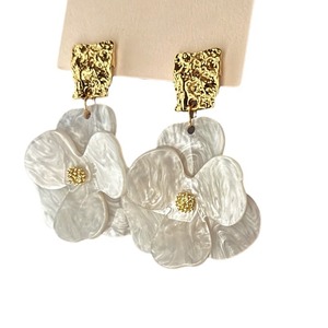 Pendientes de Flores, Aleación de Zinc, Resina Acrílica, Chapados en Oro, Joyería Vintage para Mujer, para Fiestas - Product Image 3