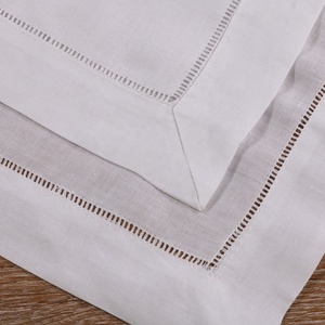 Tovaglia Personalizzabile per Matrimoni e Decorazioni Natalizie, <span class=keywords><strong>in</strong></span> Lino Bianco e <span class=keywords><strong>Cotone</strong></span>, Grande Formato con Orlo a Scala - Product Image 5