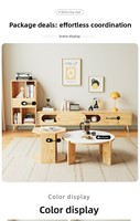 Meuble TV en bois massif, combinaison table basse, nouveau design pour petit appartement, tiroir au sol, meuble de salon