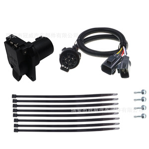 7 Pin Trailer Wiring <b>Harness</b> With Socket And Connector For F250 F350 56443 40164 40161 PVC Insulation IP65 - Product Image 1