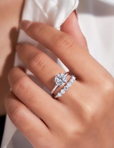 Anello di Lusso S925 in Argento <span class=keywords><strong>Sterling</strong></span> Placcato Oro Bianco per Donna con Design a Cupola Elegante e Moissanite Certificata GIA - Product Image 3
