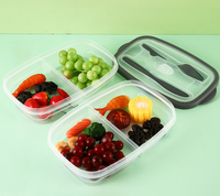 Contenants de stockage alimentaire avec couteau et fourchette, sans BPA, écologiques, à deux compartiments, pour la préparation des repas, pour la cuisine et le bureau
