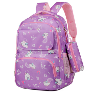 Zaino Viola Trendy per Ragazze, Decorato con Cartoni Animati, Leggero, Funzionale, Antifurto con Chiusura a Cerniera, Motivo in Poliestere - Product Image 4