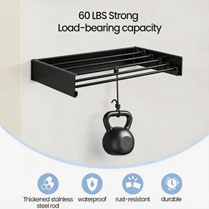 Metal Detachable Foldable Tough Clothing Dryer Balcony Wall Mounted Type Clothes <b>Drying</b> <b>Rack</b> - Product Image 2