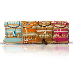 Mochila bordada elegante bolso de mano Natural hecho a mano para mujer, bolsos de playa de verano, bolso de diseño único al por mayor - Product Image 5