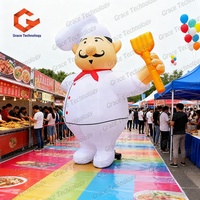 Modèle de chef gonflable promotionnel, ballon géant gonflable en forme de chef pour la publicité des restaurants