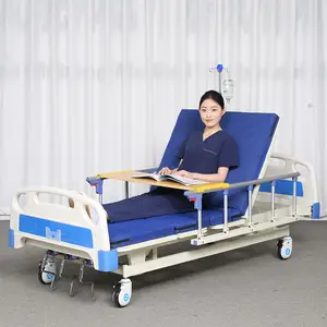 سرير طبي للمستشفيات للمرضى بارتفاع قابل للتعديل بـ 3 مشغل يدوي بسعر المصنع المباشر