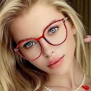 Gafas de Sol Cat Eye con Marco de Metal TR90 Vintage de Moda con Logotipo Personalizado, Gafas de Luz Azul para Mujer - Product Image 1