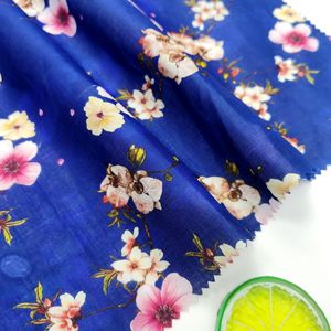 Haute qualité bleu Floral Design populaire coton numérique imprimé Phoplin robe <span class=keywords><strong>tissu</strong></span> pour fille enfants vêtements - Product Image 3