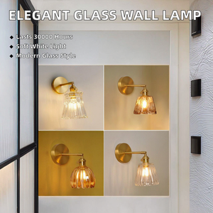 Magnifique Applique Murale Moderne en Verre pour Hall d'Entrée, Lampe Murale Populaire pour Chambre à Coucher, E27, Garantie de 2 Ans - Product Image 2