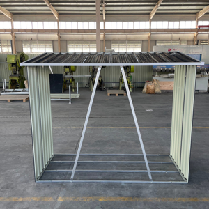 Negozio di tronchi di metallo da <span class=keywords><strong>giardino</strong></span> 5 x3ft portabagagli per legna da ardere capannone, grigio - Product Image 5