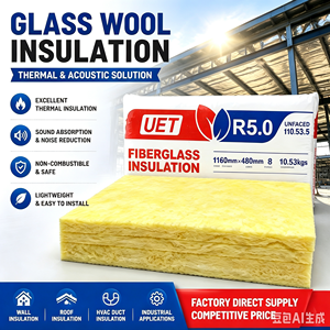 Panneaux d'isolation acoustique et ignifuge écologiques certifiés Codemark australien R5.0 220 mm en <span class=keywords><strong>laine</strong></span> de verre jaune pour plafond - Prix - Product Image 1