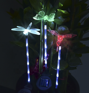 Светодиодная фигурка на колышке, ландшафтное освещение, меняющее цвет, светодиодная Солнечная гирлянда с Колибри, бабочкой, стрекозой, светящаяся палочка - Product Image 2