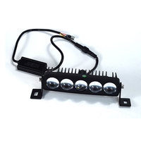 Barre lumineuse LED 5 lentilles, 3 effets de lumière, 12V 60V, haute luminosité, longue portée, phare de calandre tout-terrain