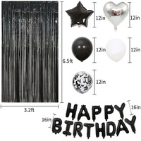 27Pcs Rose Or Fête D'anniversaire Fournitures Ensemble Joyeux Anniversaire Bannière Feuille Étoile Coeur Ballons 16 pouces Joyeux Anniversaire Ballon Ensemble