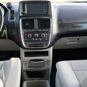 Para <span class=keywords><strong>Dodge</strong></span> <span class=keywords><strong>Grand</strong></span> <span class=keywords><strong>Caravan</strong></span> 2011-2020, Panel de Control central, Panel de ventilación, cambio de marchas, cubierta embellecedora de fibra de carbono - Product Image 3