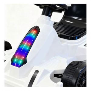 รถเด็กเล่นดนตรีพร้อมไฟ แรงสูง ทนทาน ขับเคลื่อนด้วยเท้า สีดำ แบตเตอรี่ 6V4Ah โครงสร้างแข็งแรง ปลอดภัย สำหรับการเรียนรู้และเล่นสนุก 4 ล้อ - Product Image 4