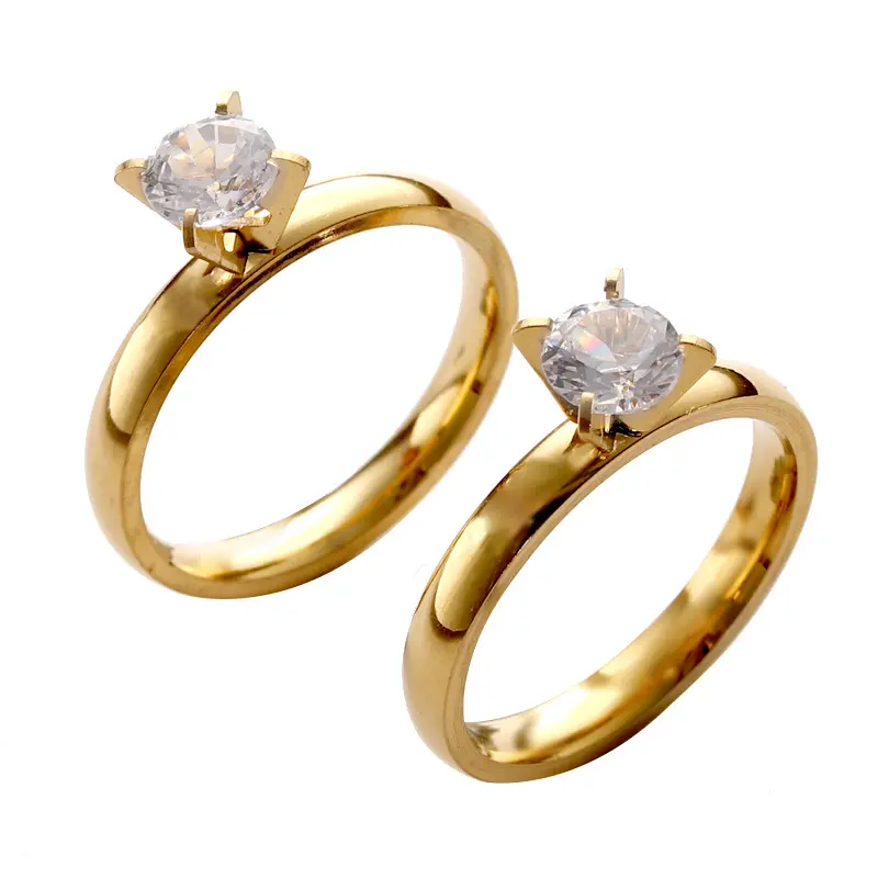 Thời trang 4mm Kim Cương đơn giản thiết kế chiếc nhẫn vàng với Đá Nhẫn Kim Cương để bán như món quà n2307024
