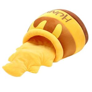 Honey Jar Cat <b>Bed</b> Round <b>Soft</b> Warm Pet <b>Bed</b> For Cats And <b>Dogs</b> Four Seasons Use Bright Yellow - Product Image 5