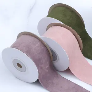 Suede pressed velvet ribbon bow packaging hair wig decoration flocking cloth material ribbon