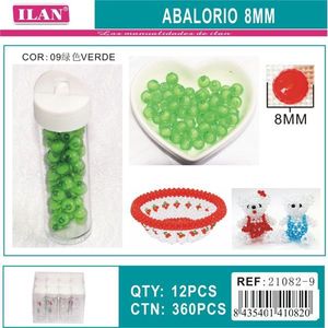 Ilan Abalorio Perline verdi da 8 mm per la creazione di gioielli - Product Image 1