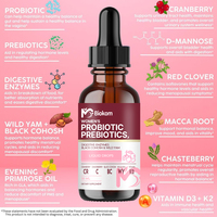 Boisson liquide orale probiotique pour femmes, 50 milliards d'UFC, 16 souches avec canneberge, soutient la santé vaginale et digestive